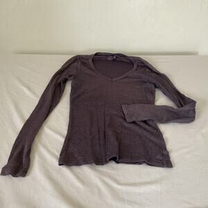 Michael Stars Women’s Purple Long Sleeve Tee Shirt One Size Fits Most Casual